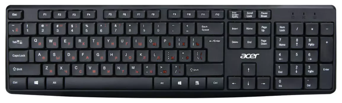 Клавиатура проводная Acer OKW121, мембранная, USB, черный (ZL.KBDEE.00B)