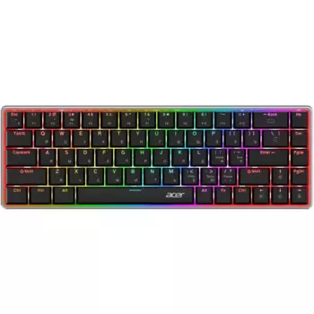 Клавиатура проводная Acer OKW302, мембранная, подсветка, USB, серебристый (ZL.KBDCC.01C)
