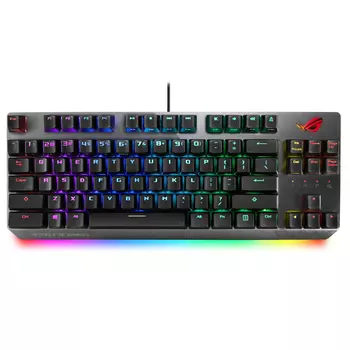 Клавиатура проводная ASUS ROG Strix Scope NX TKL Deluxe, механическая, ROG NX RED, подсветка, USB, черный (90MP00N6-BKRA00)