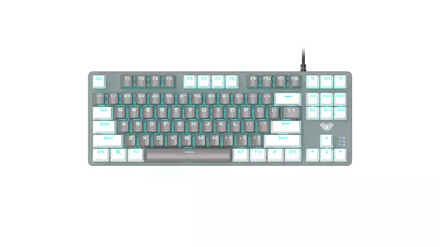 Клавиатура проводная AULA F3287, механическая, подсветка, USB, черный/серебристый