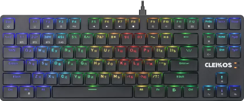 Клавиатура проводная/беспроводная Defender Cleikos GK-135, механическая, Outemu Brown, подсветка, Bluetooth/USB, черный (45135)