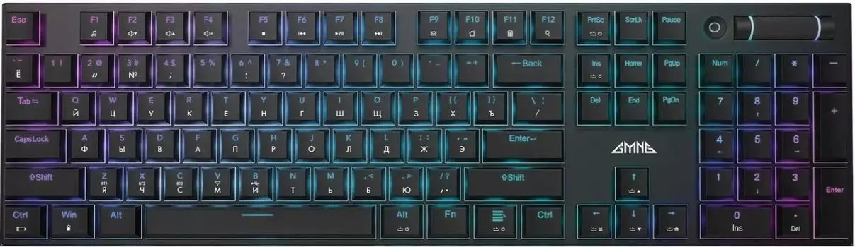 Клавиатура проводная/беспроводная GMNG GG-KB783XPW, механическая, Outemu Red, подсветка, Bluetooth/USB, черный (1910520)