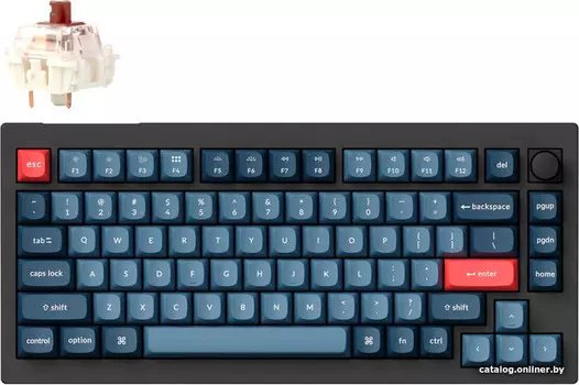 Клавиатура проводная/беспроводная Keychron V1 Max, механическая, Brown Switch, подсветка, Bluetooth/Радиоканал/USB, черный (V1M-D3) Английская раскладка!!!