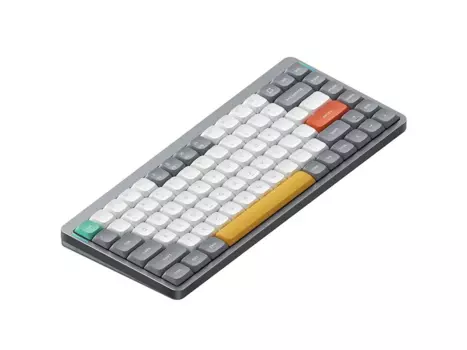 Клавиатура проводная/беспроводная Nuphy AIR75 V2, механическая, Gateron 2.0 Blue Switch LP, подсветка, Bluetooth/Радиоканал/USB, серый (AIR75v2-LG-2)