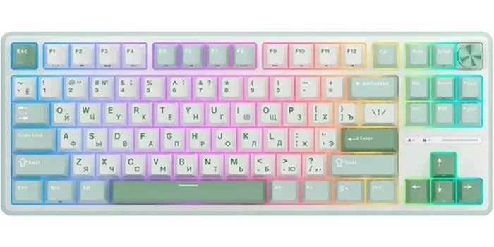 Клавиатура проводная/беспроводная Royal Kludge R87, механическая, RK Cream, подсветка, Bluetooth/Радиоканал/USB, белый (6977576550700)