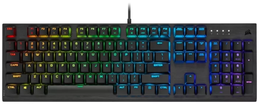 Клавиатура проводная Corsair K60 RGB PRO Low Profile, механическая, Cherry MX Low Profile Speed, подсветка, USB, черный (CH-910D018-RU)