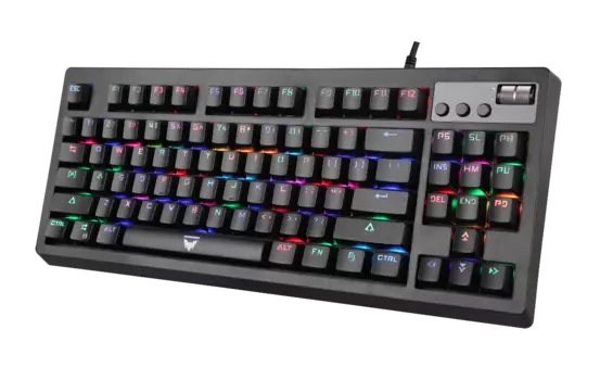 Клавиатура проводная Crown CMGK-900, механическая, Outemu Brown, подсветка, USB, черный