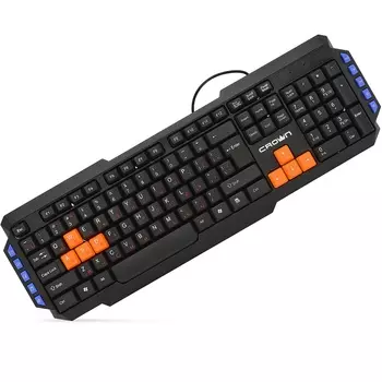 Клавиатура проводная Crown CMK-483, мембранная, USB, черный