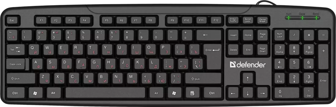 Клавиатура проводная Defender Astra HB-588, мембранная, USB, черный (45588)