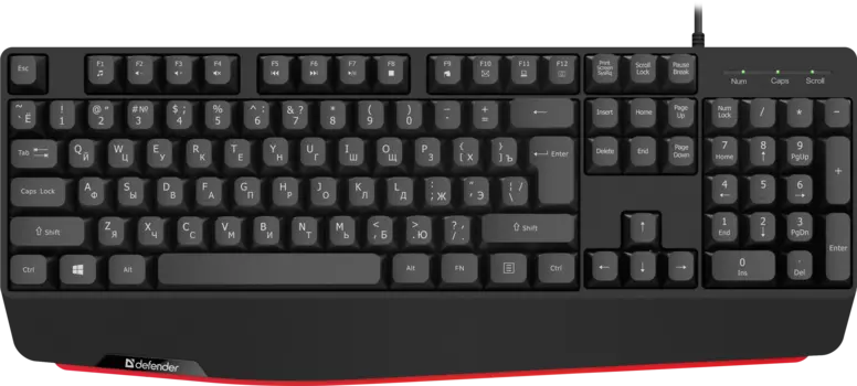 Клавиатура проводная Defender ATOM HB-546 , мембранная, USB, черный (45546)