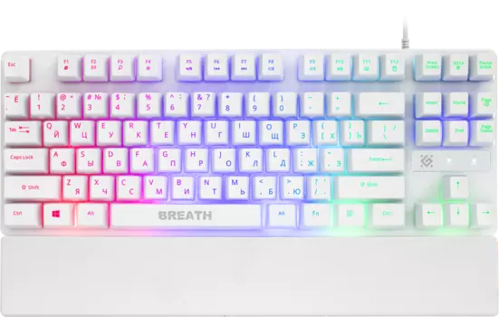 Клавиатура проводная Defender Breath GK-184, мембранная, подсветка, USB, белый (45184)