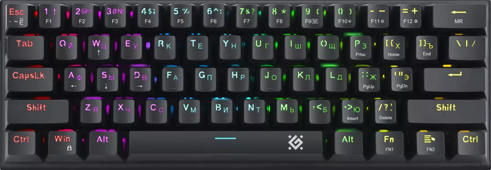 Клавиатура проводная Defender Cairon GK-081, механическая, Outemu Red, подсветка, USB, черный (45081)