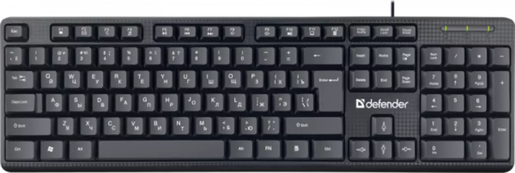 Клавиатура проводная Defender Daily HB-162 RU, мембранная, USB, черный (45162)