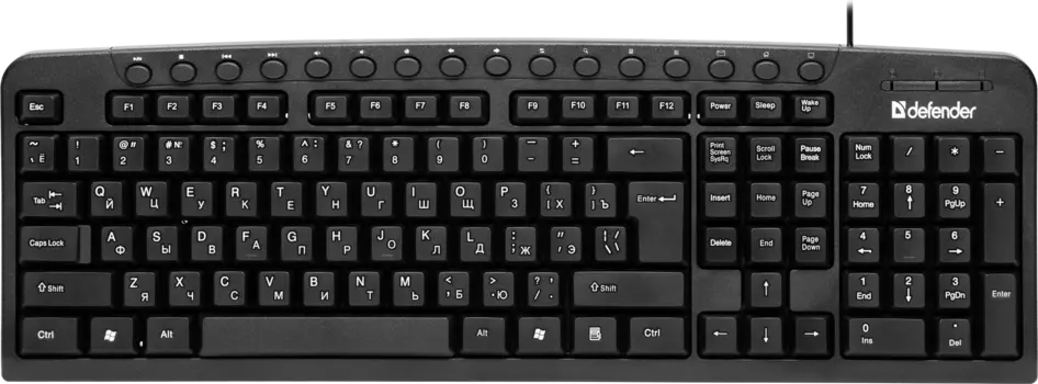 Клавиатура проводная Defender Focus HB-470, мембранная, USB, черный (45470)