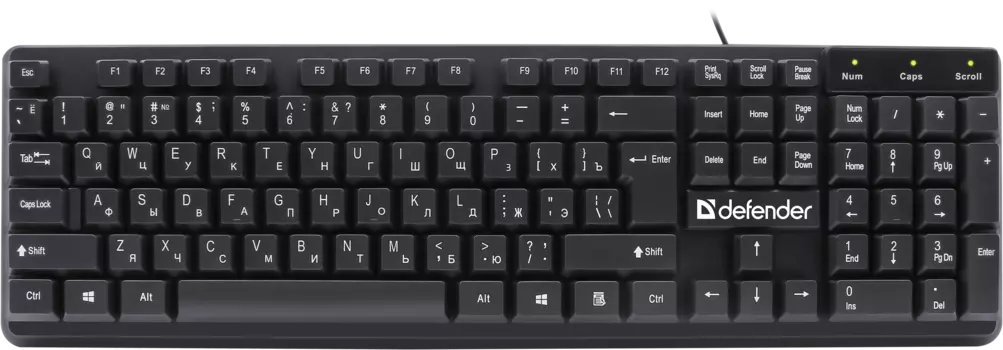 Клавиатура проводная Defender Symbol HB-559, мембранная, USB, черный (45559)