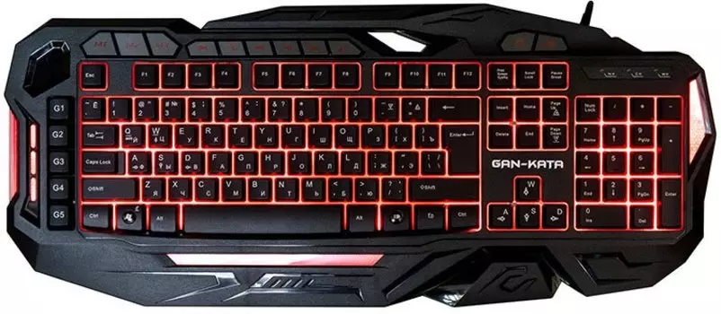 Клавиатура проводная Dialog Gan-Kata, мембранная, подсветка, USB, черный (KGK-45U)