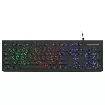 Клавиатура проводная Gembird KB-240L, мембранная, подсветка, USB, черный