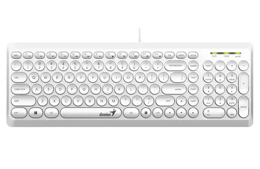 Клавиатура проводная Genius SlimStar Q200, мембранная, USB, белый (31310020412)