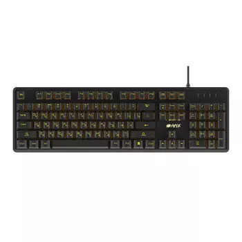 Клавиатура проводная Hiper GK-4 CRUSADER, полумеханическая, Blue, подсветка, USB, черный (GK-4)