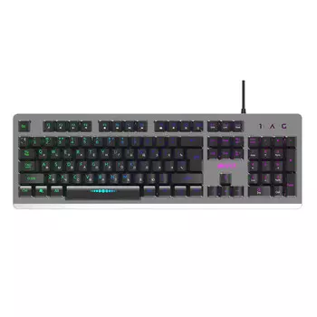 Клавиатура проводная Hiper GK-6, мембранная, подсветка, USB, серебристый (7930092030209)