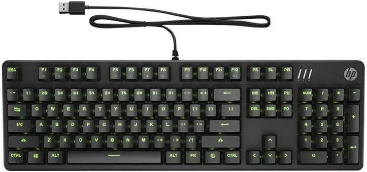 Клавиатура проводная HP Pavilion Gaming 550, механическо-мембранная, Gateron Red, подсветка, USB, черный (9LY71AA)