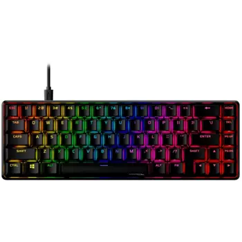 Клавиатура проводная HyperX Alloy Origins 65 Aqua, механическая, HyperX Aqua, подсветка, USB, черный (56R64AA#ABA)