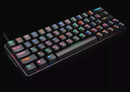 Клавиатура проводная Jet.A PANTEON T1, механическая, Outemu Red, подсветка, USB, черный (PANTEON T1 Black)