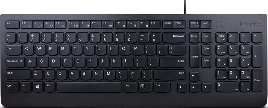 Клавиатура проводная Lenovo Essential Wired Keyboard, мембранная, USB, черный (4Y41C68671)