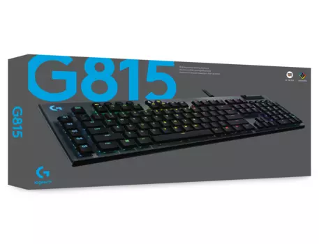 Клавиатура проводная Logitech G815 Carbon, механическая, GL Tactile, подсветка, USB, черный (920-008991)