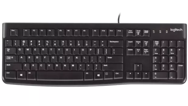 Клавиатура проводная Logitech K120, мембранная, USB, черный (920-002583) Английская раскладка!!!