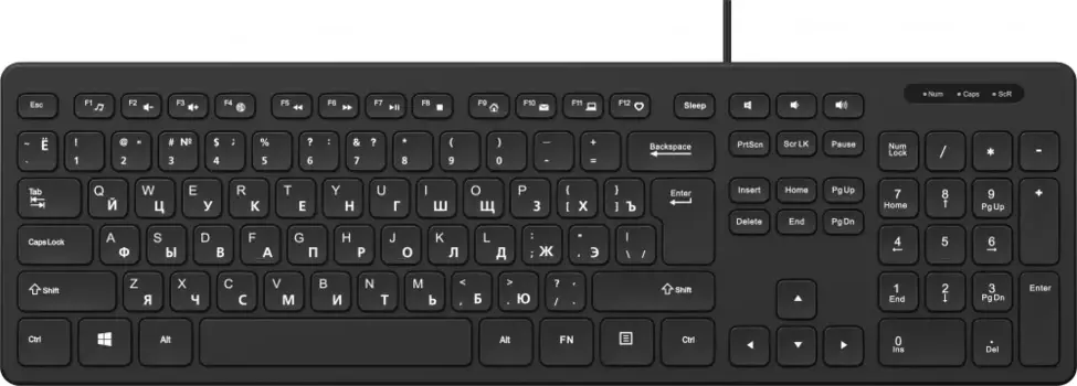 Клавиатура проводная Oklick K733 , мембранная, USB, черный (K733 )