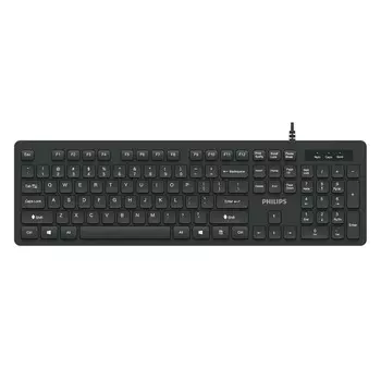 Клавиатура проводная Philips SPK6237, мембранная, USB, черный (SPK6237)