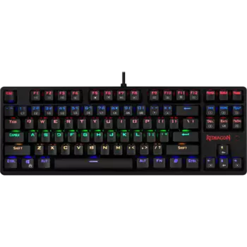 Клавиатура проводная Redragon Daksa, механическая, Outemu Blue, подсветка, USB, черный (78308)