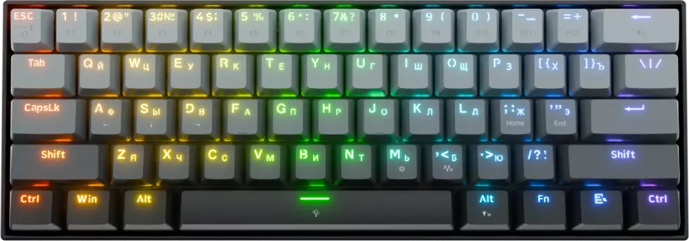 Клавиатура проводная Redragon Fizz RT, механическая, Redragon Magnetic, подсветка, USB, черный/серый (72300)