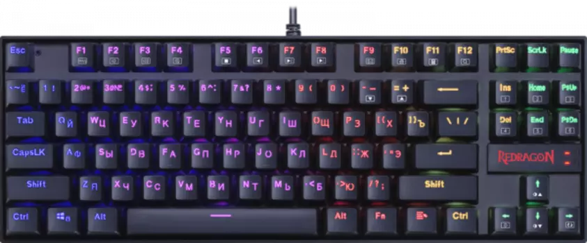 Клавиатура проводная Redragon Kumara Pro RGB, механическая, Redragon + magnetic, подсветка, USB, черный (70964)