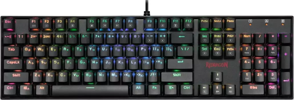 Клавиатура проводная Redragon Mitra, механическая, Magnetic Red, подсветка, USB, черный (K551RGB-PRO/72078)