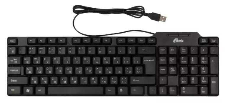 Клавиатура проводная Ritmix RKB-111 Black USB