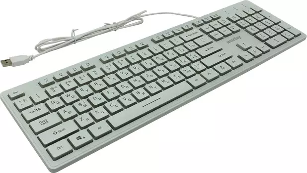 Клавиатура проводная SmartBuy ONE 305, мембранная, подсветка, USB, белый (SBK-305U-W)