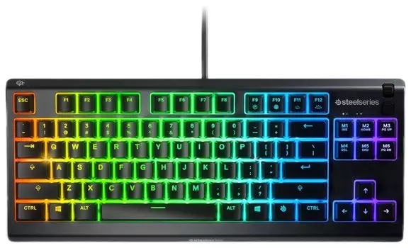 Клавиатура проводная SteelSeries Apex 3 TKL , мембранная, подсветка, USB, черный (SS64817)