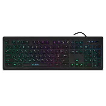 Клавиатура проводная Sven KB-C7500EL, мембранная, подсветка, USB, черный (SV-020804)