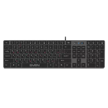 Клавиатура проводная Sven KB-E5000, мембранная, USB, серый металлик (SV-020545)