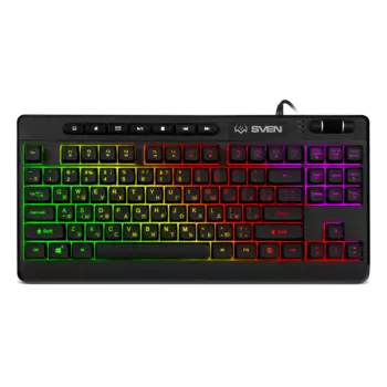 Клавиатура проводная Sven KB-G8200 , мембранная, подсветка, USB, черный (SV-021900)