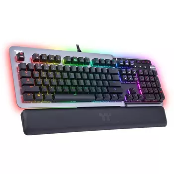 Клавиатура проводная THERMALTAKE ARGENT K5 RGB, механическая, Cherry MX Speed Silver, подсветка, USB, титановый (GKB-KB5-SSSRUS-01)