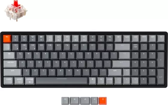 Клавиатура проводное/беспроводное Keychron K4, механическая, Gateron G pro Red Switch , подсветка, Bluetooth/USB, черный (K4-C1-RU)