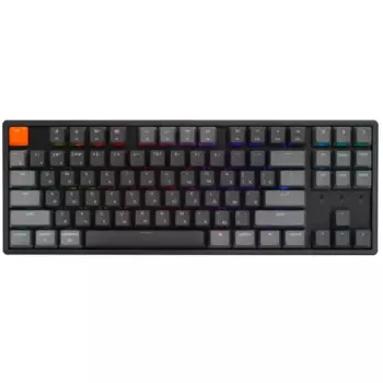 Клавиатура проводное/беспроводное Keychron K8, механическая, Gateron Red, подсветка, Bluetooth / USB, черный/серый (K8J1)