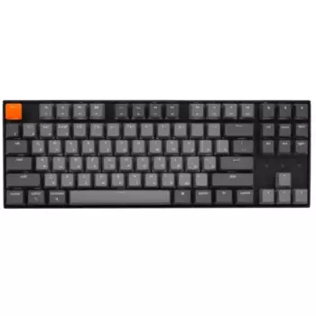 Клавиатура проводное/беспроводное Keychron K8, механическая, Gateron Brown, подсветка, Bluetooth / USB, черный/серый (K8G3)