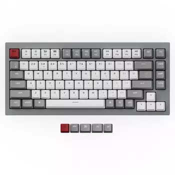 Клавиатура проводное/беспроводное Keychron Q1, механическая, Gateron G Phantom Red, подсветка, Bluetooth / USB, серый (Q1D1)