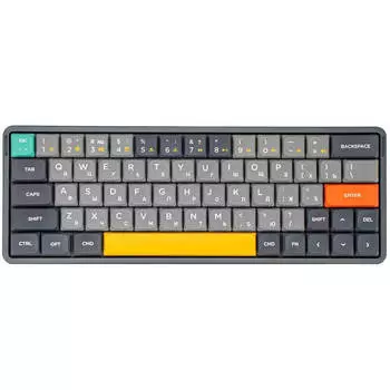 Клавиатура проводное/беспроводное Nuphy AIR60, механическая, Gateron Brown LP, подсветка, Bluetooth/Радиоканал/USB, серый (AIR60-TW3-F )