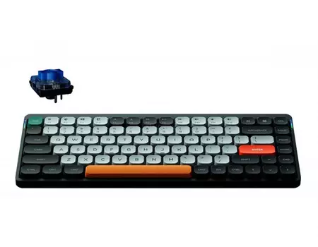 Клавиатура проводное/беспроводное Nuphy AIR75, механическая, Gateron Blue, подсветка, Bluetooth/Радиоканал/USB, черный (AIR75-SG2-F)