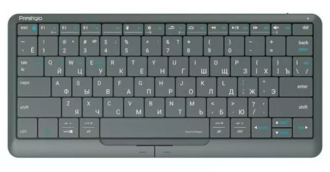Клавиатура проводное/беспроводное Prestigio Click&amp;Touch 2, ножничная, TouchPad, Bluetooth / USB, серый (PSKEY2SGRU)